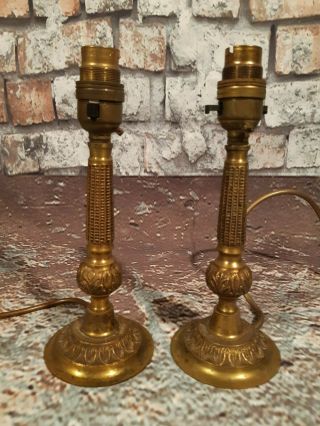 Vintage Antique Old Solid Brass Small Ornate Rococo Style Desk Table Light Lamp