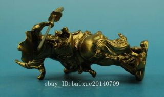 chinese old fengshui copper hand - carved guan gong Buddha statue d02 7