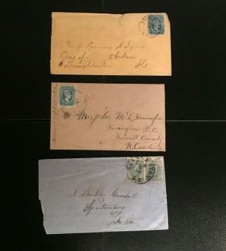 Civil War Postmarked Envelopes With Stamps You Are Bidding On All Three