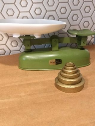 Vintage Harper Scale Green With Weights And Tray