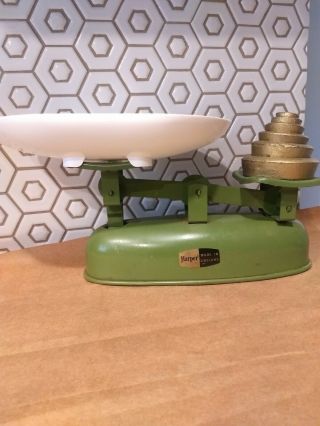 Vintage Harper Scale green with weights and tray 4