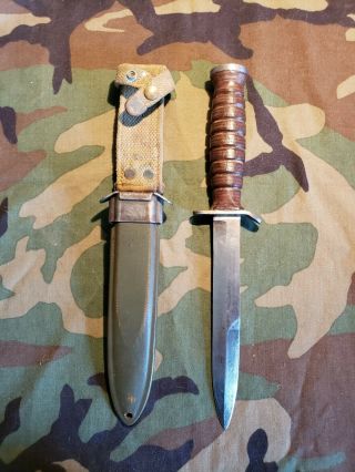 Ww2 Wwii Us M3 Imperial Fighting Knife With Us M8 B.  M.  Co.  Scabbard