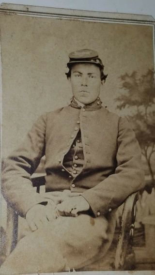 1860s Civil War Soldier Cdv With Rare Mason 
