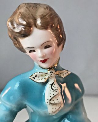 Vintage Florence Ceramics Pasadena GRACE In Turquoise Blue 8 