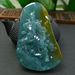 100 Natural Jade A Goods Hand - Carved Guan Gong Yu Pei 446