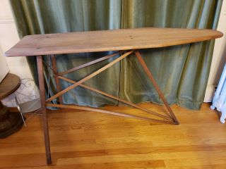 Antique Rustic Wooden Ironing Board 52 " L X 14.  5 " W X 31.  5 " H