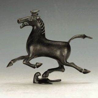 Chinese Antique Bronze Hand Carved Horse Riding Chebi Statue C02
