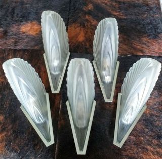 Lalique Art Deco Wall Lights Plumes