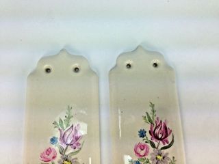 Vintage Regency England Hand Painted Floral Ceramic Door Push Plates 3