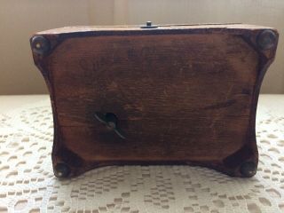 Antique Victorian Litho Music Box.  Wooden.  c.  1890 4 3/4”x 3 1/2” x 2 1/2” LOVELY 8