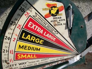 Vintage Dekalb Jiffy Way Metal Poultry Egg Weighing Scale.  Dekalb Chix Illinois 3