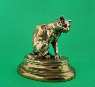 The Ball Cat Gilt Bronze Signed Joseph Victor Chemin (1825 - 1901) Vienna Bronze