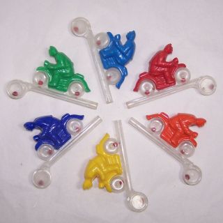 1950s Plastic Police Motorcycle Whistles W/spinning Wheels All 6 Known Colors