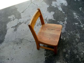 Vintage Solid Oak Child ' s Sunday School Classroom Library Chair 2