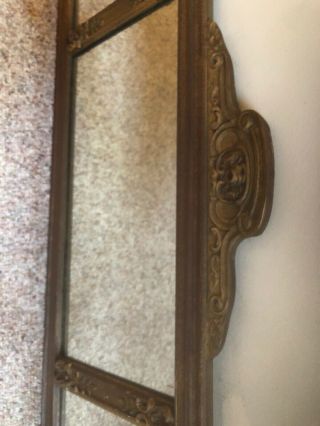 Antique Gold Gilded Georgian Victorian Mantle Mirror 49x17 1/2 3