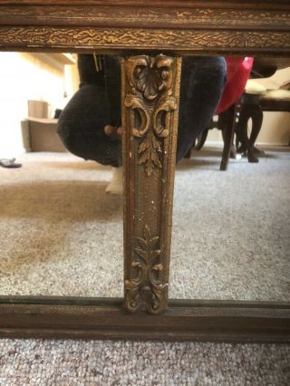 Antique Gold Gilded Georgian Victorian Mantle Mirror 49x17 1/2 4