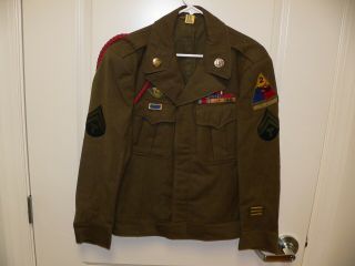 1944 Dated Ww2 Vintage 3rd Us Army 2nd Armored Tank Division Ike Jacket Uniform