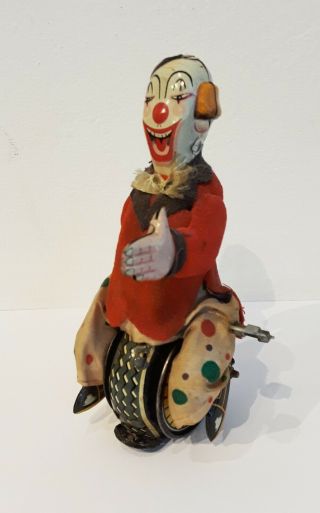 Antique Tin Toy - Wind Up Clown