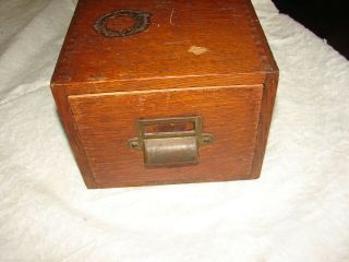 Vintage One Single Drawer Oak Index Card File Box Dovetail Cabinet Desk Top