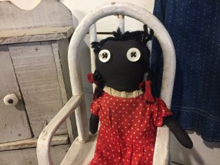 Antique Cloth Black Folk Art Doll