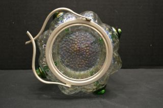 Vintage Loetz Style Art Nouveau Glass Biscuit Barrel 6