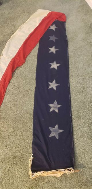 WWII or Older US Navy 7 - Star Commissioning or Homeward Bound Pennant 15 ft long 11