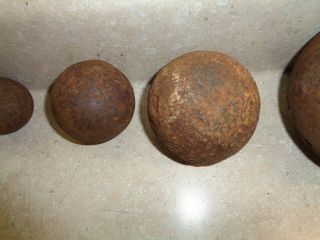 4 different Civil War Era 1800s Cannon Balls FORT MORGAN Bormann 3 
