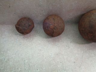 4 different Civil War Era 1800s Cannon Balls FORT MORGAN Bormann 3 