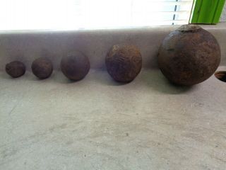 4 different Civil War Era 1800s Cannon Balls FORT MORGAN Bormann 3 