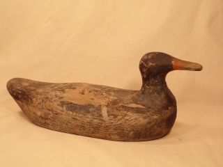 Antique Carved Wood Duck Decoy w Old Paint Primitive Cabin Decor AAFA 2