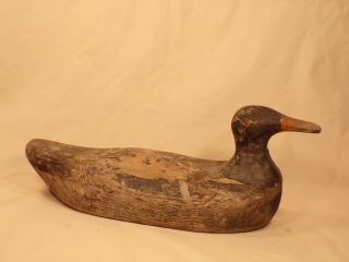 Antique Carved Wood Duck Decoy w Old Paint Primitive Cabin Decor AAFA 4