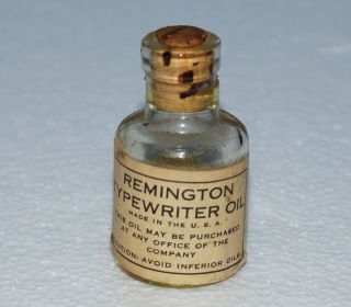 Miniature Antique Labeled Remington Typewriter Oil Bottle