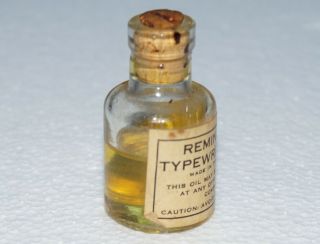 MINIATURE ANTIQUE LABELED REMINGTON TYPEWRITER OIL BOTTLE 3