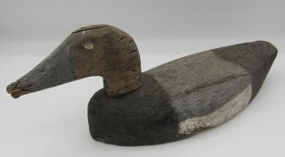 Antique primitive signed wood duck decoy carved/painted wooden 10 