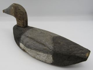 Antique primitive signed wood duck decoy carved/painted wooden 10 