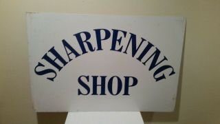 Vintage 2 Sided Aluminum Industrial Saw/knife/skate Sharpening Shop Sign 3 