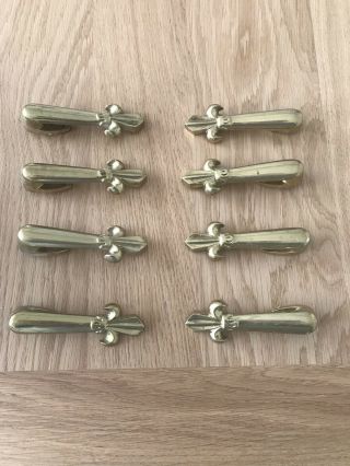 13 Pairs Of Vintage Antique Brass Stair - Rod Clips