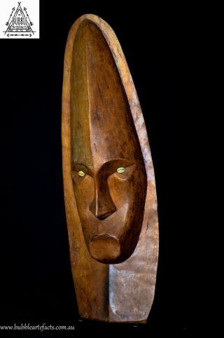 Raw Vintage Carved Clan Spirit Mask w/ Cowrie Eyes,  Sepik,  PNG,  Papua Guinea 4