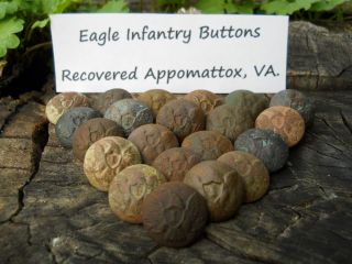 Old Rare Vintage Antique Civil War Relic Eagle I Infantry Button Appomattox Camp