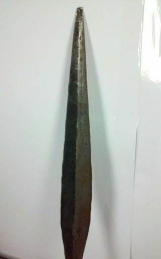 Interesting Antique African? Hand Forged Metal Spear Head Oceanic?