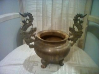 Asain Antiques Brass,  Bronze,  Censor,  Incense,  Bowl Dragon