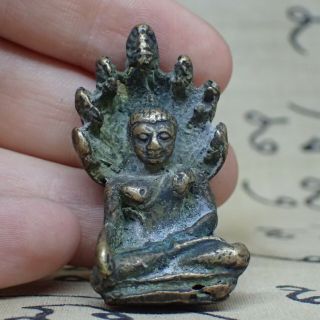 Bucha Naga Buddha 7 Head Statue Snake Bayon Angkor Amulet Fetish Serpent Protect