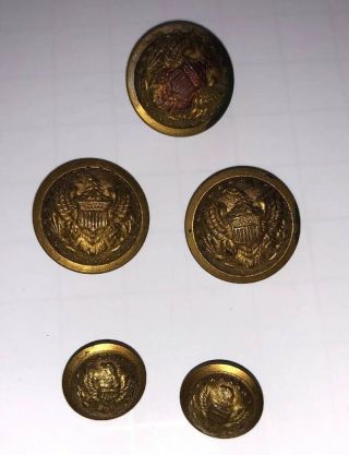 5 Antique Union Civil War Officer 