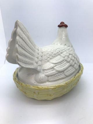 Antique 1850 James Dudson Staffordshire Hen Chicken On A Nest Signed Early 5
