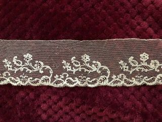 Remarkable Antique 18th C.  Needle Lace Edging - Silk 24 ",  15,  14.  75 " By 2 1/4 "