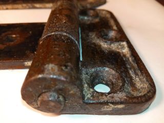 Vintage Set of 2 Extra Large Antique Farm Barn Door Gate Iron Hinges 18 X 4 - 3/4 