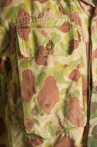 RARE VTG WWII BRITAIN US Army Camouflage HBT Shirt Jacket Reversible SNIPER 4