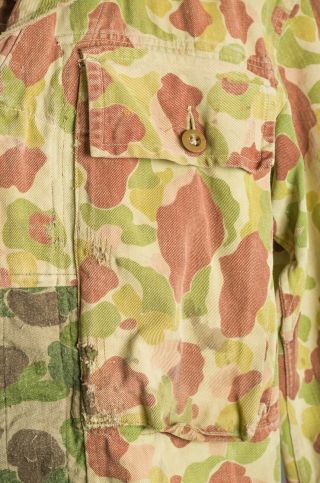 RARE VTG WWII BRITAIN US Army Camouflage HBT Shirt Jacket Reversible SNIPER 5