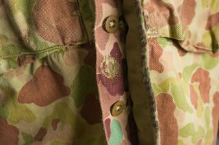 RARE VTG WWII BRITAIN US Army Camouflage HBT Shirt Jacket Reversible SNIPER 7
