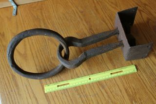 Iron Hitch with ring Hand made forged blacksmith Antique tractor horse pull tool 2